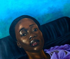 Peace (Udo) - 21. Jahrhundert, Contemporary, Figuratives Portrait, Frauen, Blau, Liebe