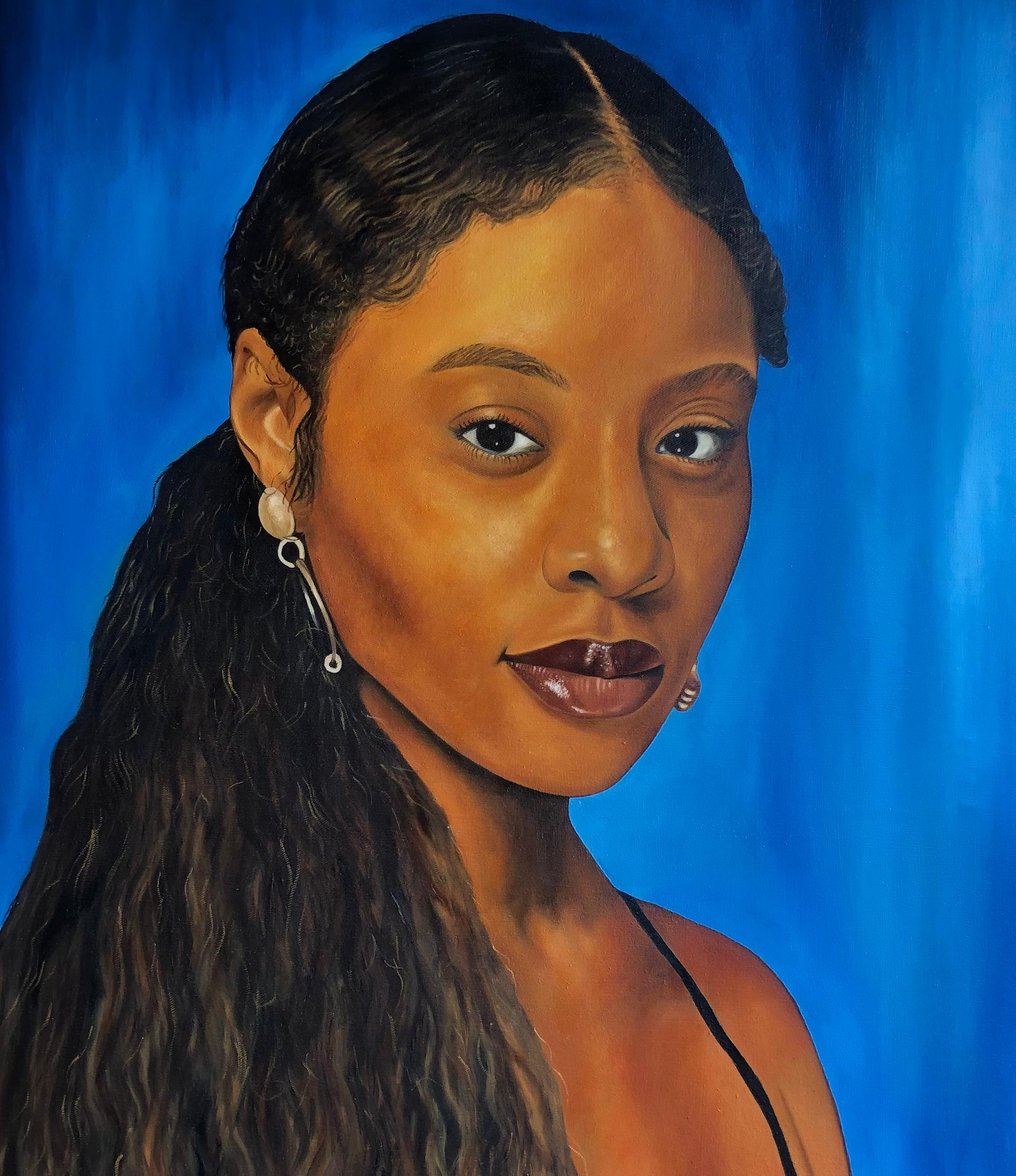 Portrait of Destiny - Contemporary Painting by Franklin Ndibam