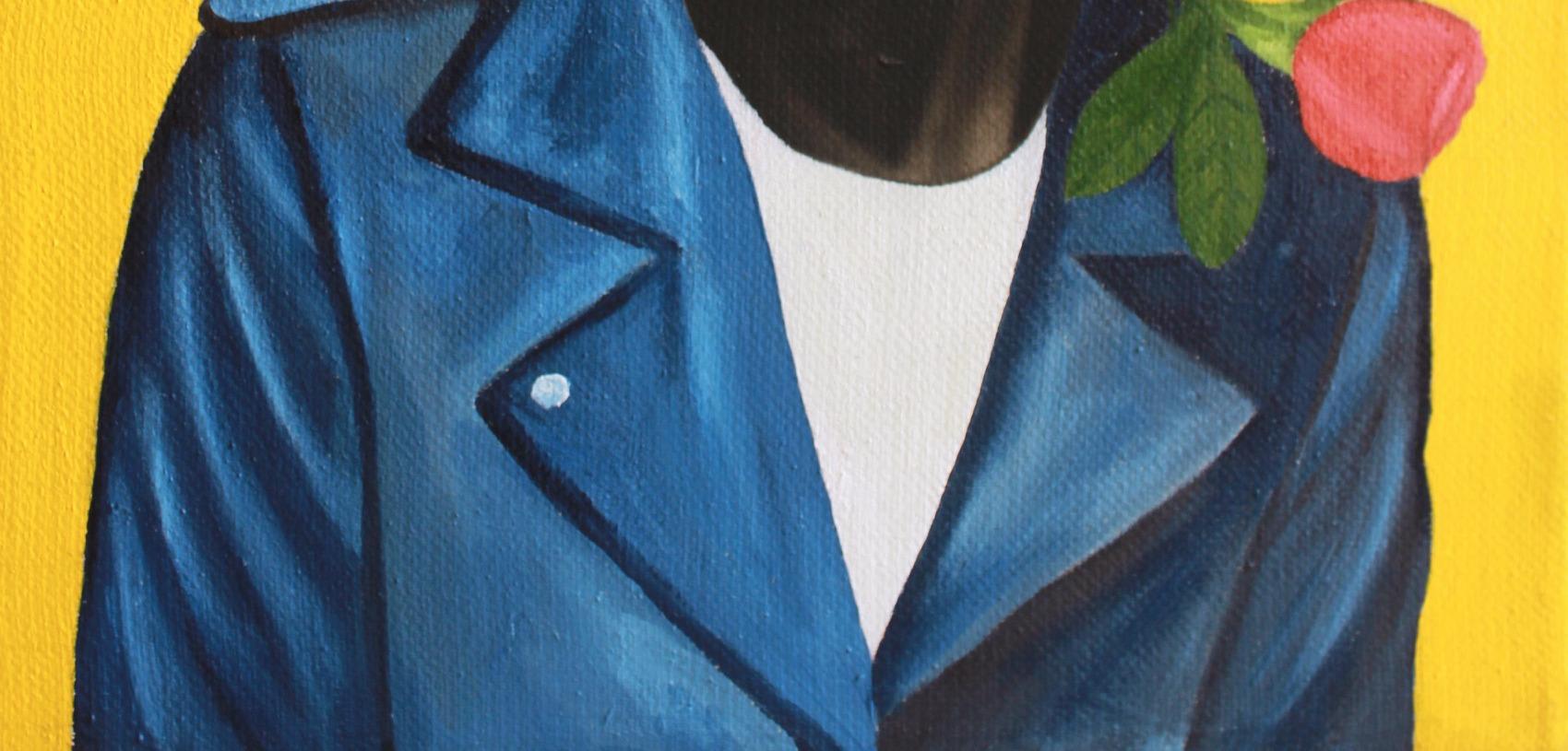 Beschaulichkeit (Schwarz), Figurative Painting, von Franklin Ndibam
