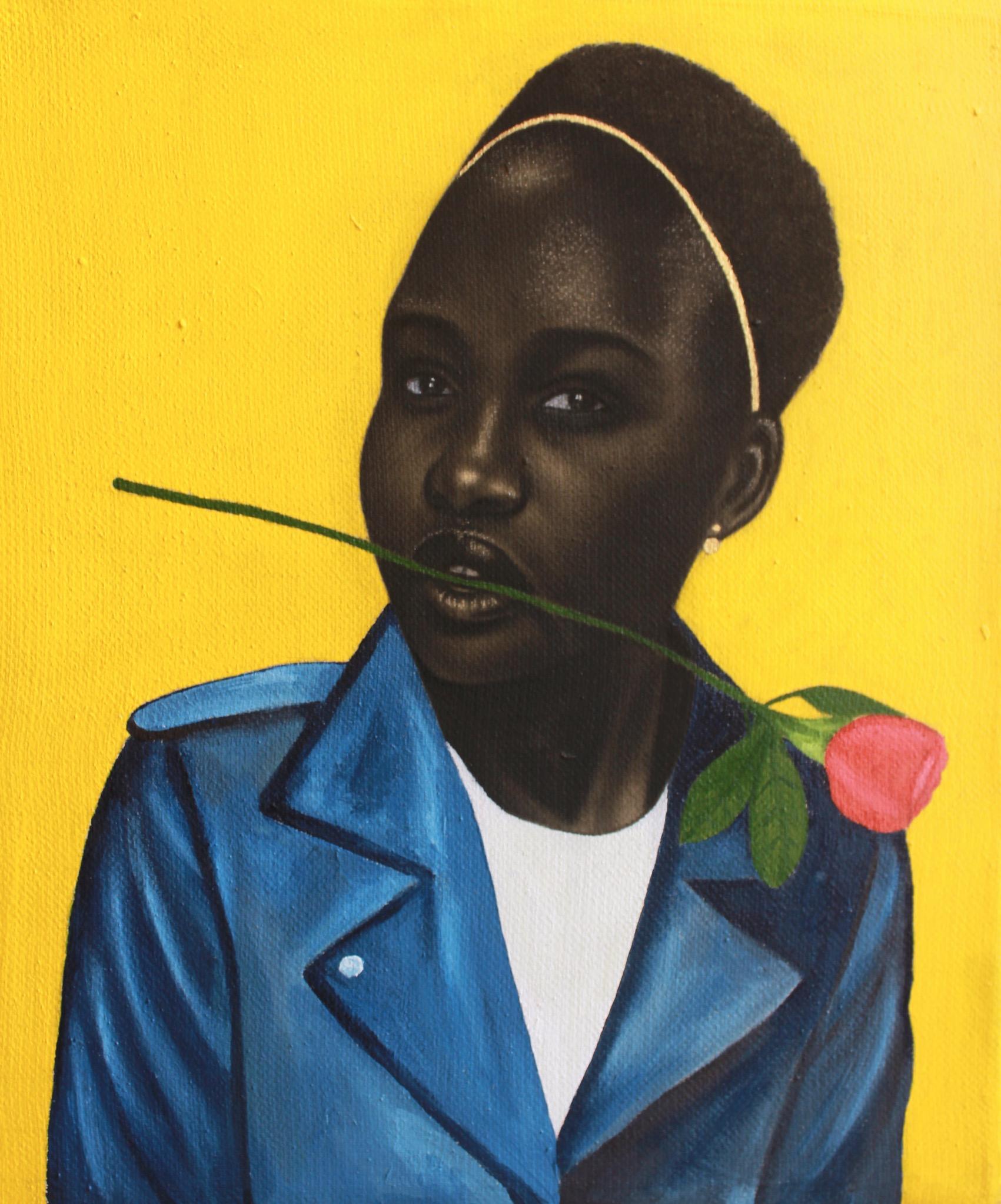 Franklin Ndibam Figurative Painting – Beschaulichkeit