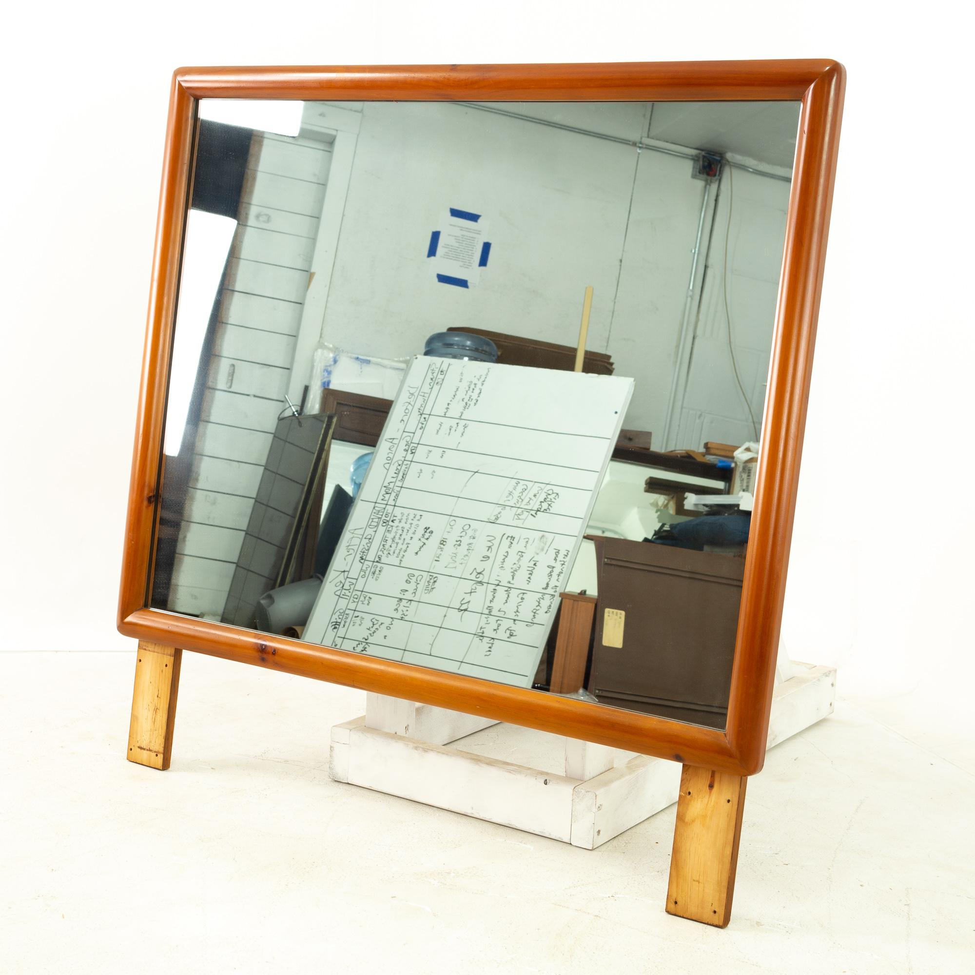 American Franklin Shockey Mid Century Sculptured Pine Mirror For Sale