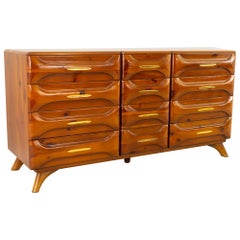 Franklin Shockey Midcentury Pine 12 Drawer Lowboy Dresser