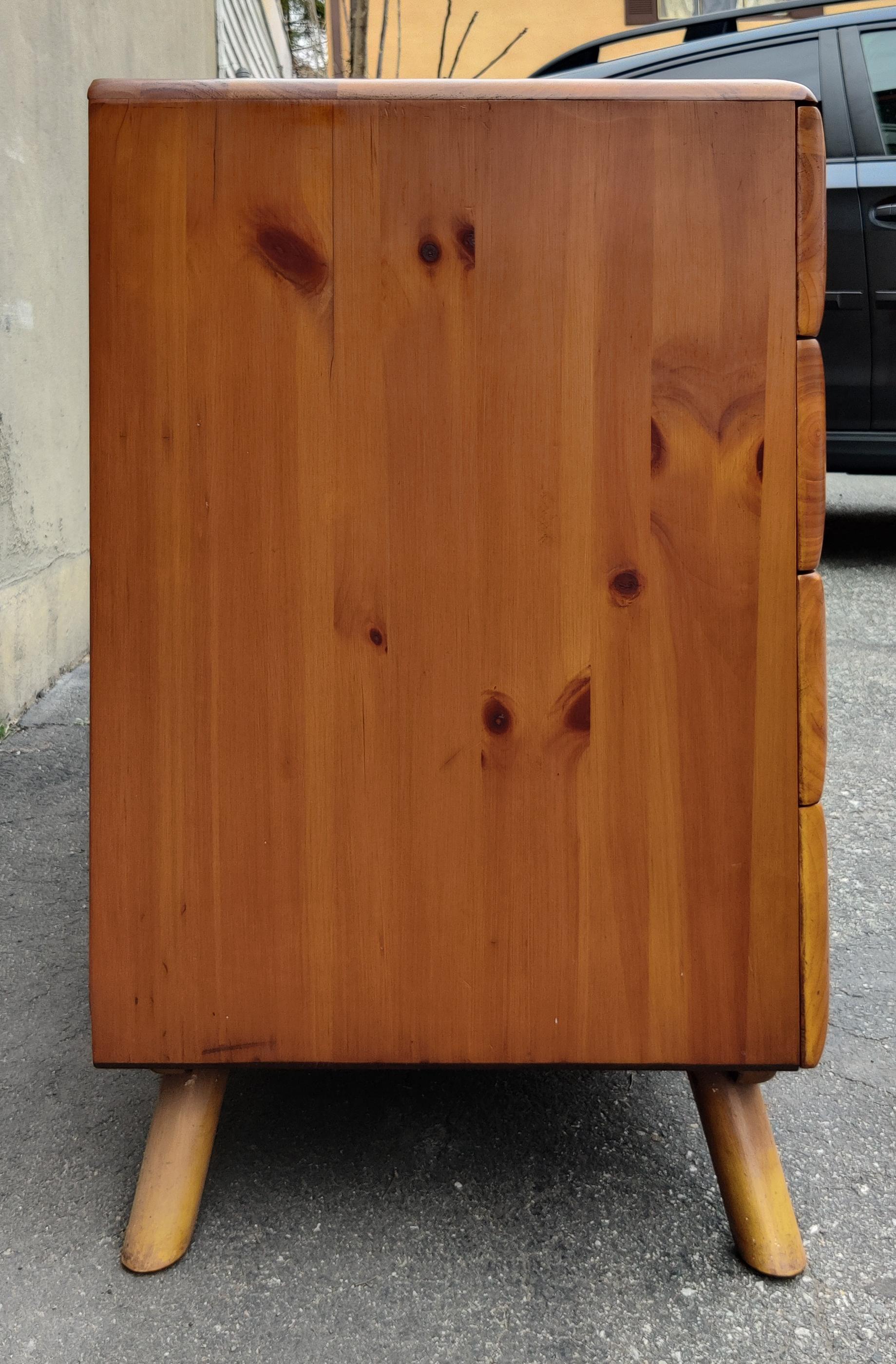 Late 20th Century Franklin Shockey Sculptured Pine 9 Drawer Dresser or Cabinet + Mirror 1970s MCM