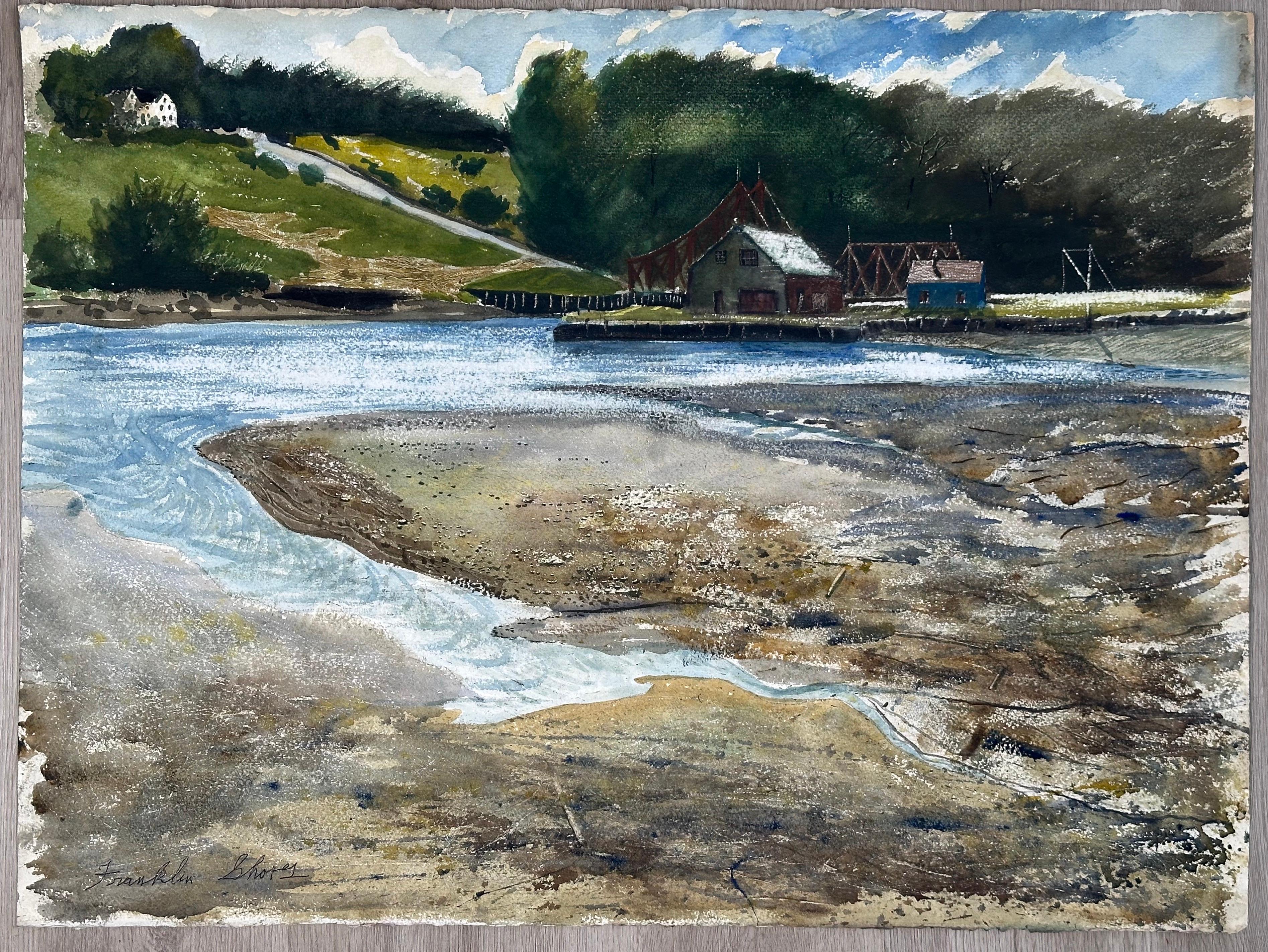 Landscape Painting Franklin Shores - Peinture réaliste de la Nouvelle-Angleterre