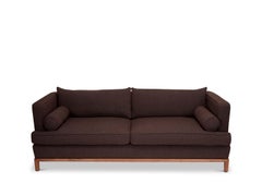 Lawson-Fenning Franklin Sofa, Nubby Weave Cushions & Walnut Base, Modern Couch
