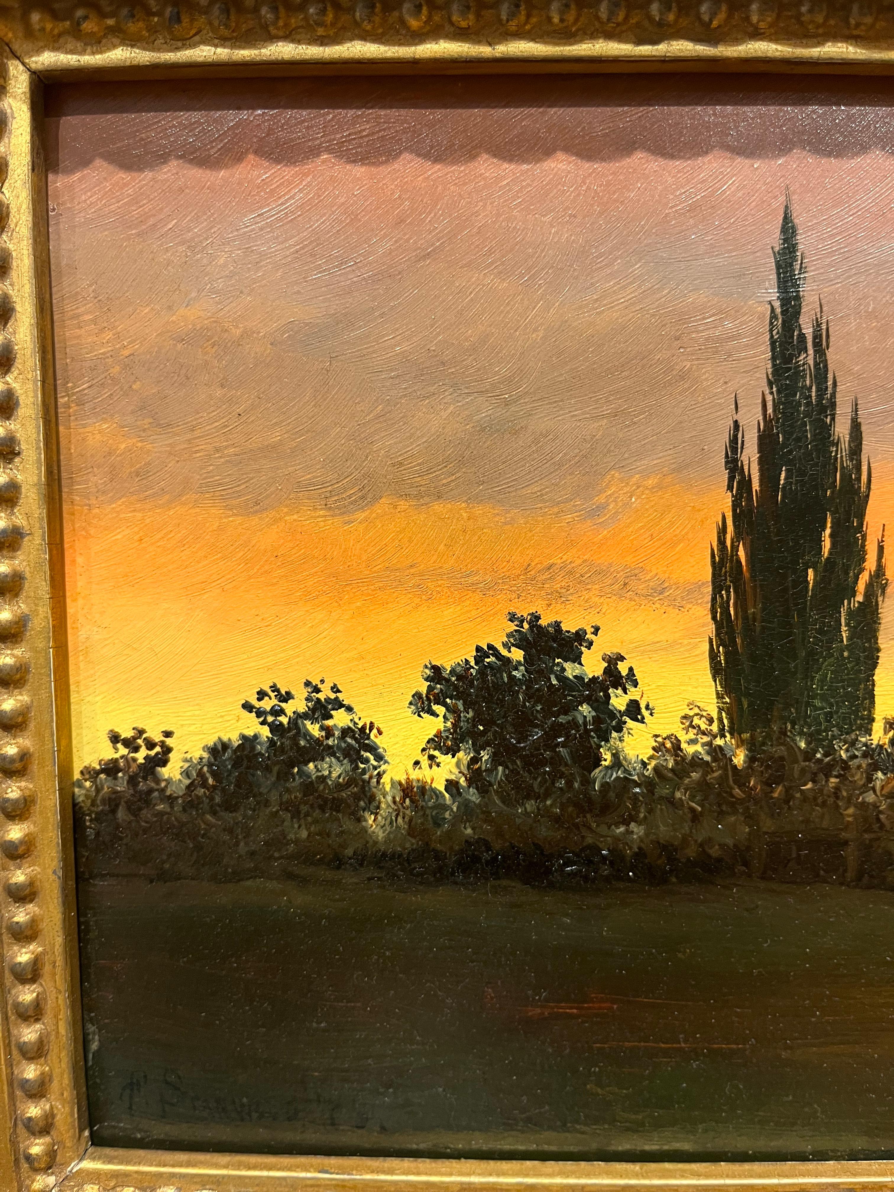 Oil Landscape of Horizon at Sunset For Sale 1