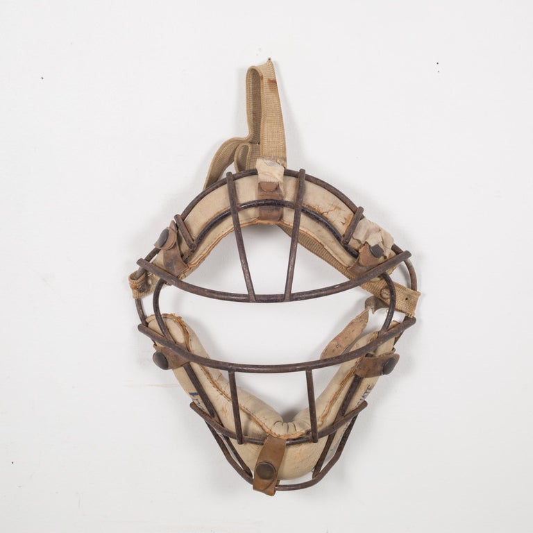 Franklin Steel and Leather Catcher's Mask, c.1940 For Sale at 1stDibs