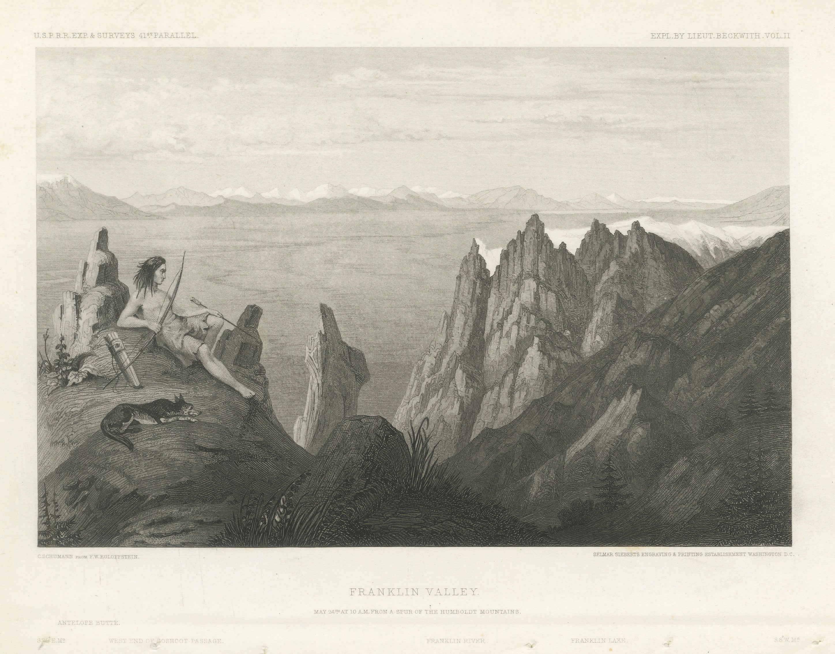 Franklin Valley, Great Basin Nevada – Beckwith Survey Engraving, c.1855