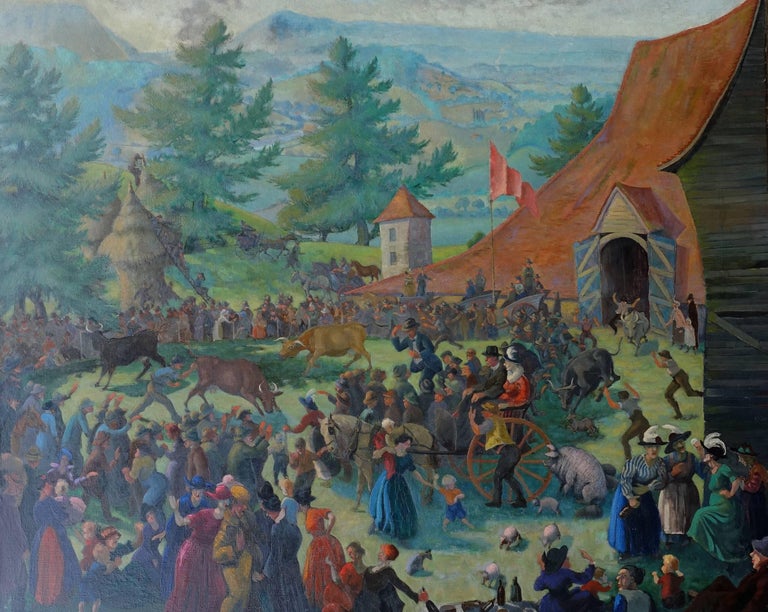Auction - British 20s Slade School Art Deco Australian landscape oil painting 1
