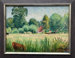 Vintage Franklin White, British Australian Impressionist view of English country cottage