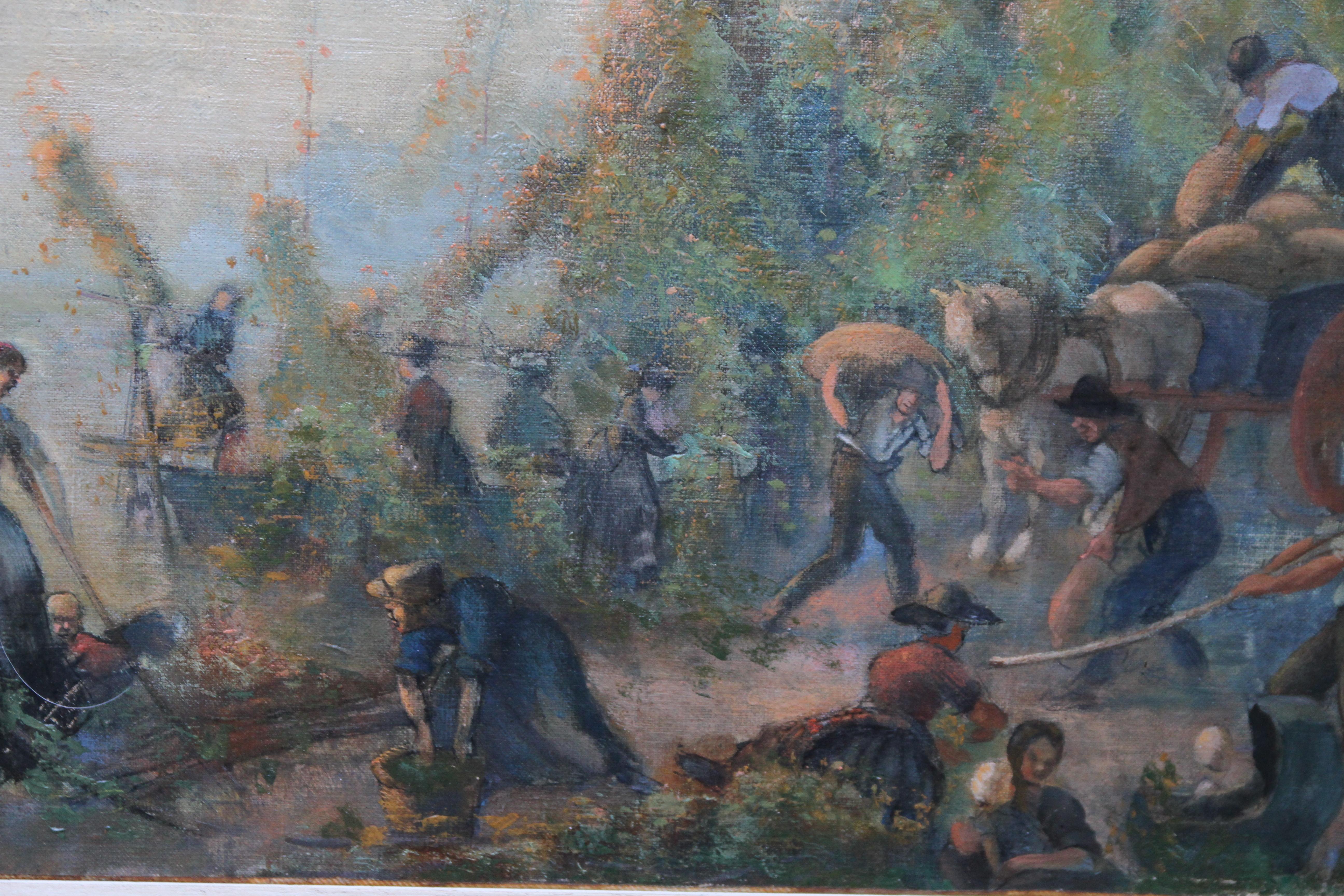 Foire d'été - Art britannique des années 20 Slade School peinture à l'huile paysage de village en vente 3