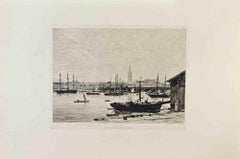 À Bordeaux - Etching by Maxime Lalanne  - 1870s