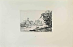 À Neuilly (Seine) - Etching by François Antoine Maxime Lalanne - 1870s