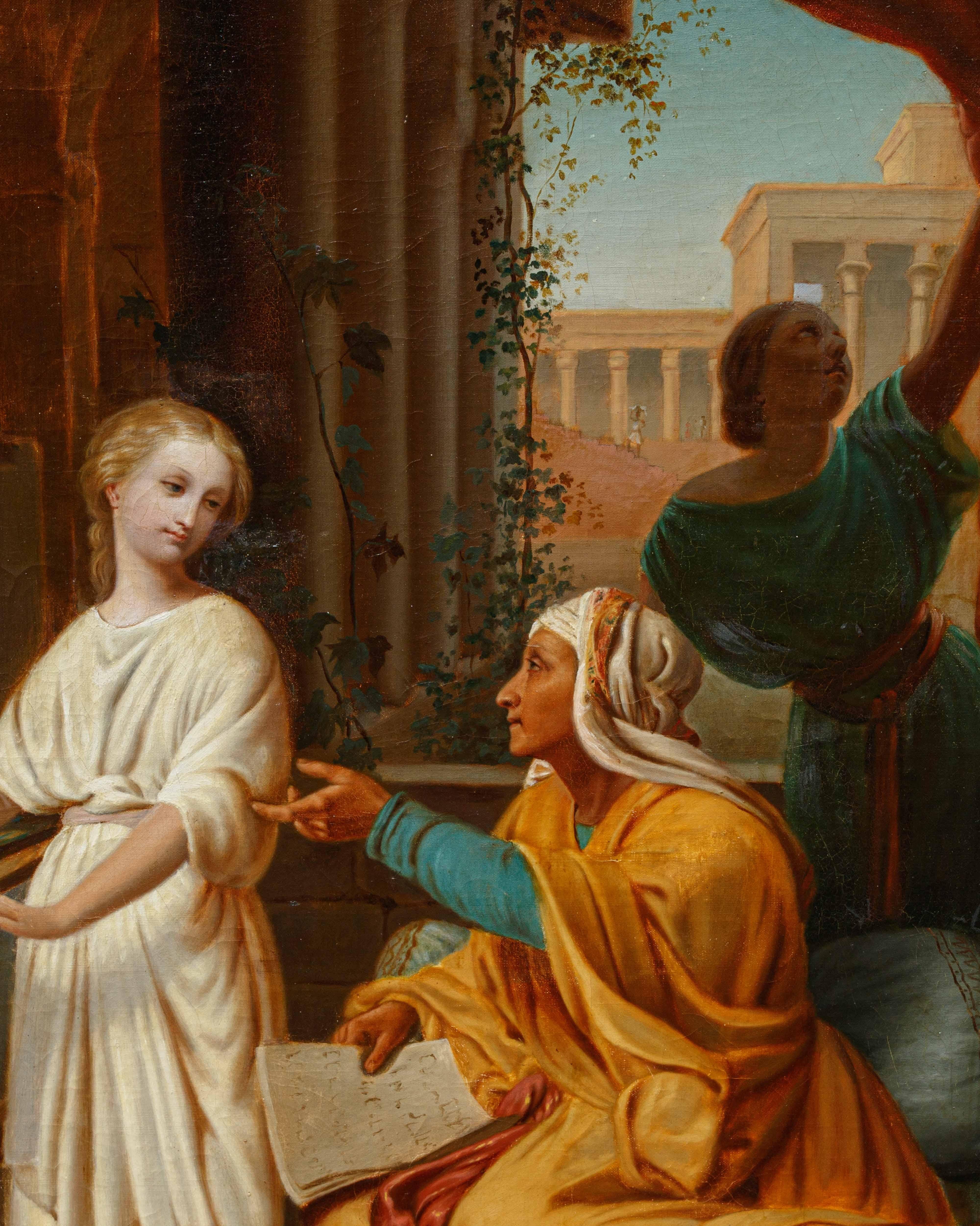 Pompeian scene with spinner Painted François-Barthélemy-Marius Abel For Sale 10