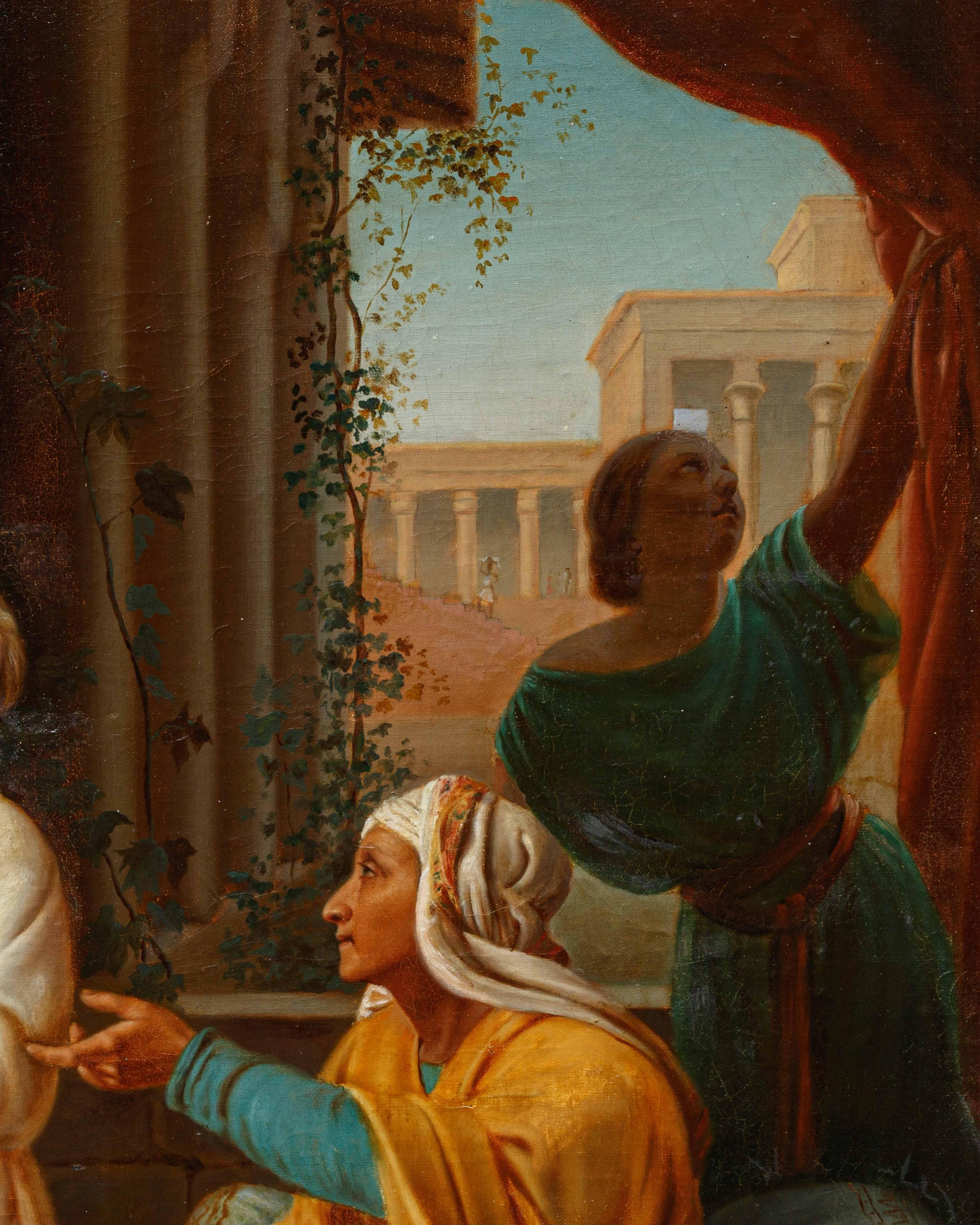 Pompeian scene with spinner Painted François-Barthélemy-Marius Abel For Sale 3