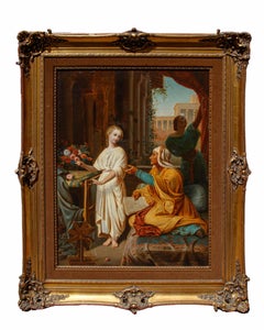 Pompeian scene with spinner Painted François-Barthélemy-Marius Abel