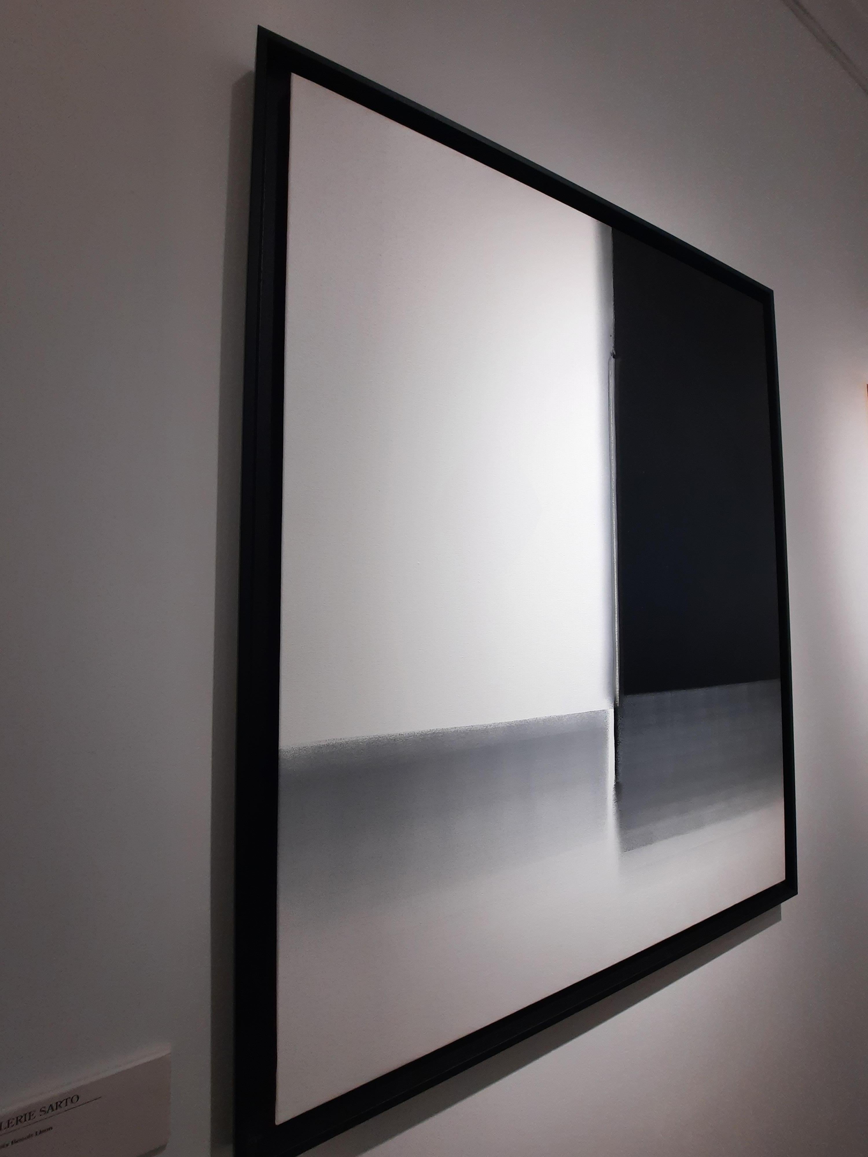 Contraste - Gray Abstract Painting by François Benoit Lison