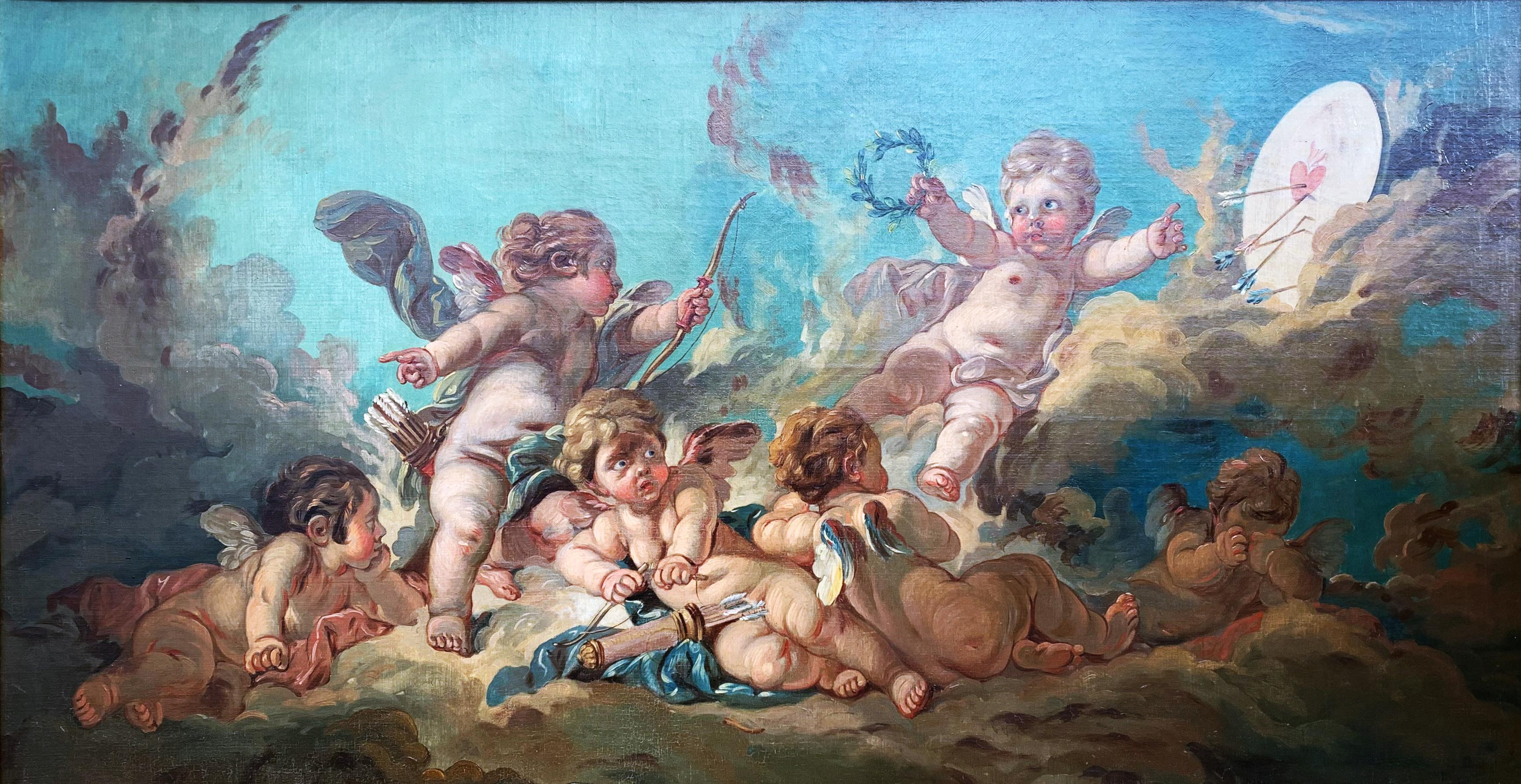 La Cible D’amour Suiveur De F. Boucher - Painting by François. Boucher 