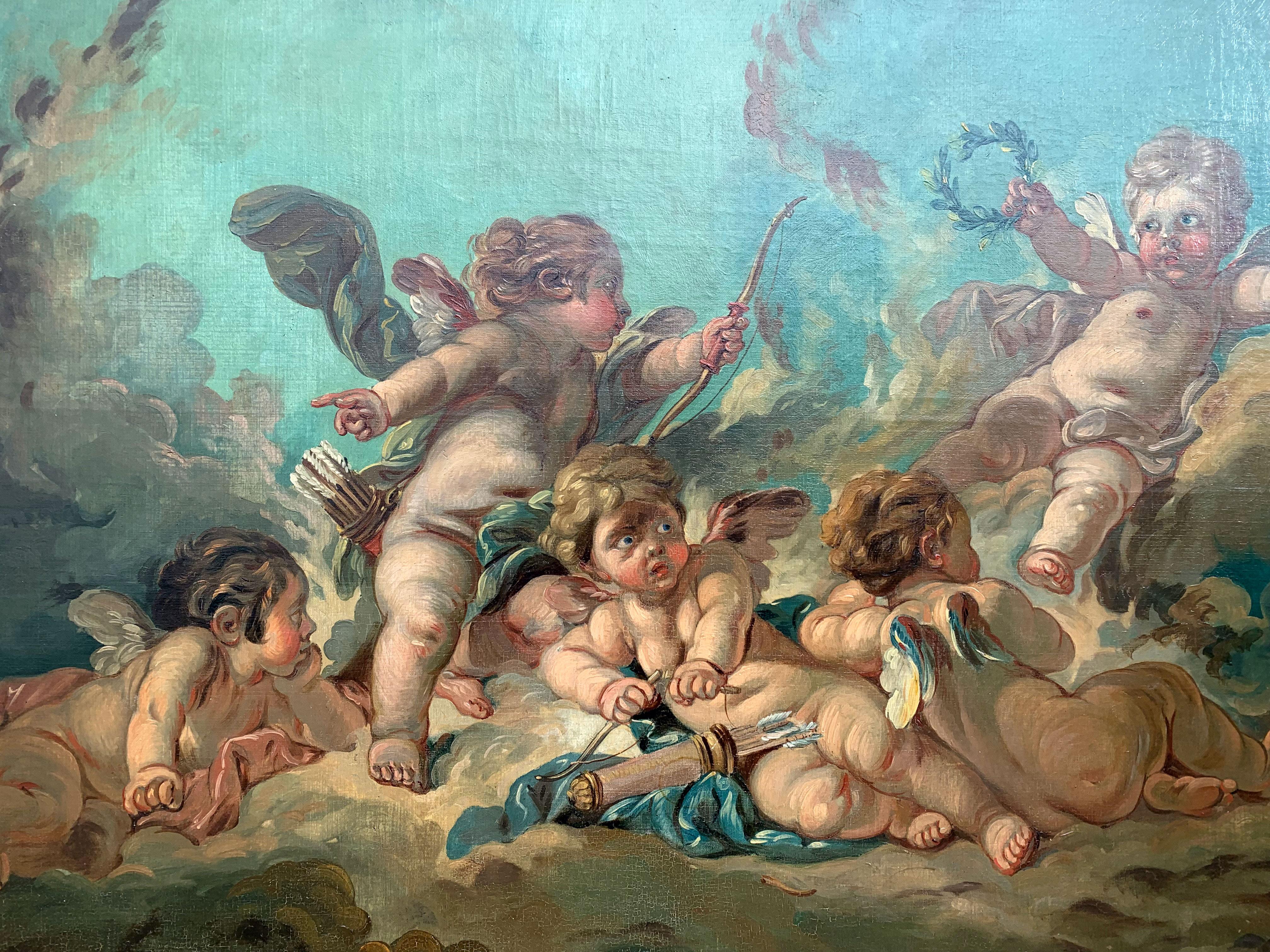 La Cible D’amour Suiveur De F. Boucher - French School Painting by François. Boucher 