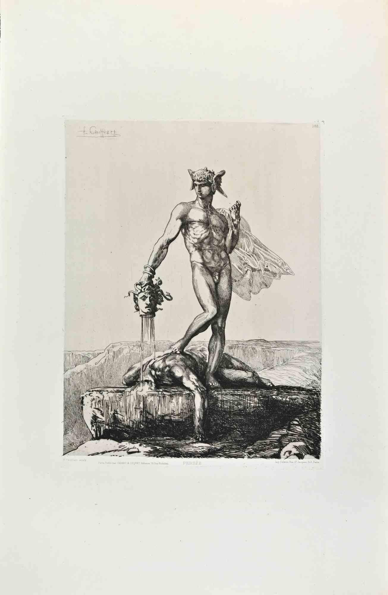 Presée est une œuvre d'art réalisée par F. Cifflart dans les années 1870.

Eau-forte.

Bonnes conditions.

Réalisé pour la Société des Aquafortistes. Née à l'initiative de l'éditeur Alfred Cadart, la Société des Aquafortistes avait pour but de faire