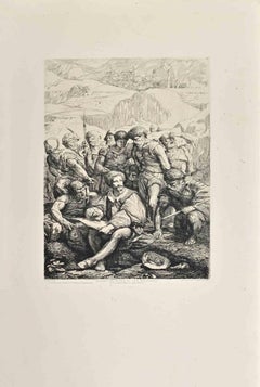 Salvator Rosa et les Brigands - Radierung von François Chifflart - 1860er Jahre