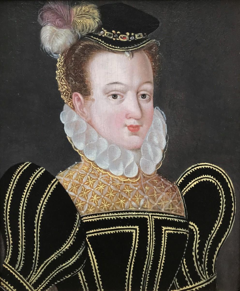 16. Jahrhundert. Französische Schule, Kreis von François Clouet, Elisabeth von Österreich – Painting von François Clouet (Tours 1515 - Paris 1572