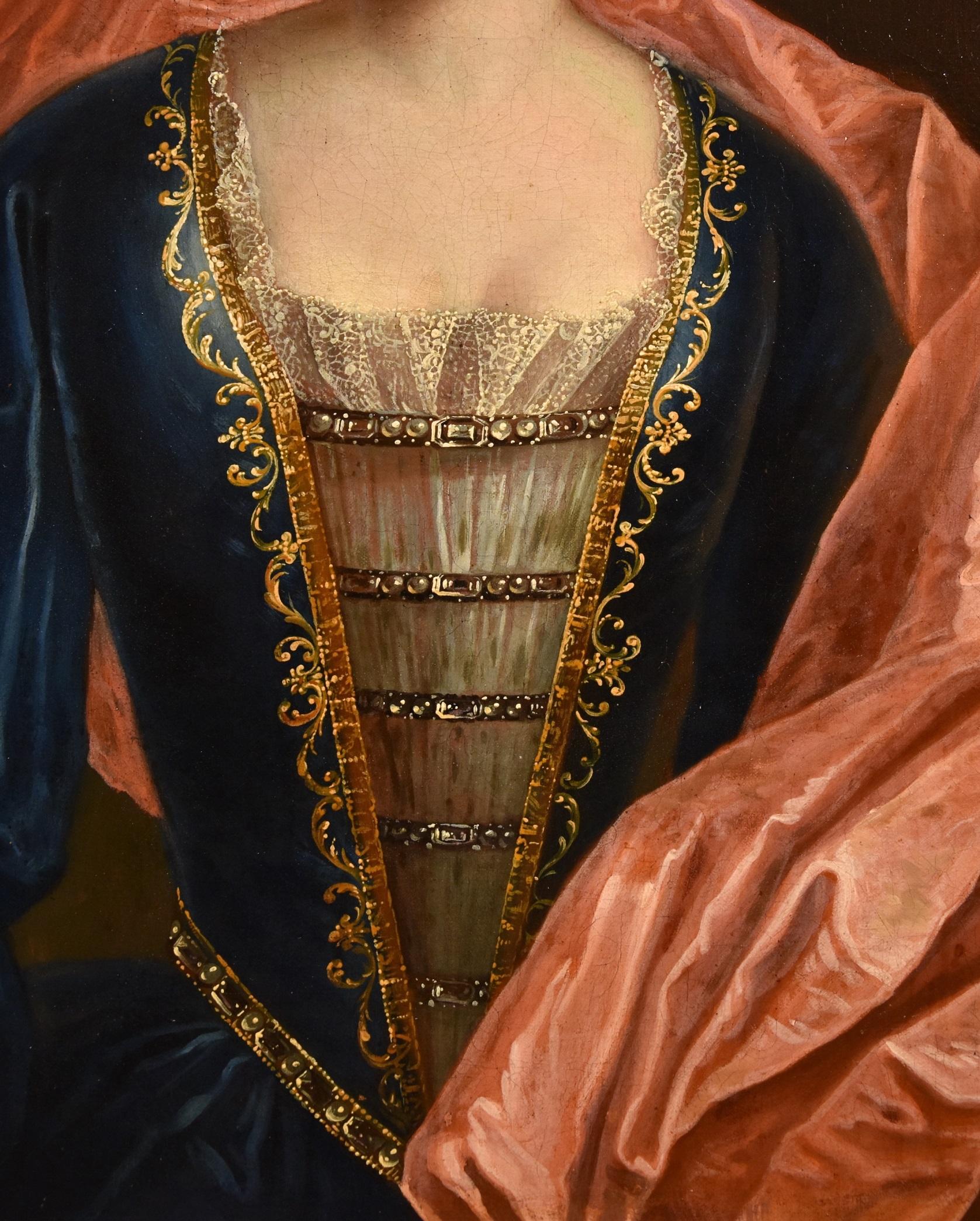 Portrait Marianne Cogny De Troy Paint Oil on canvas 17/18th Century Old master For Sale 2