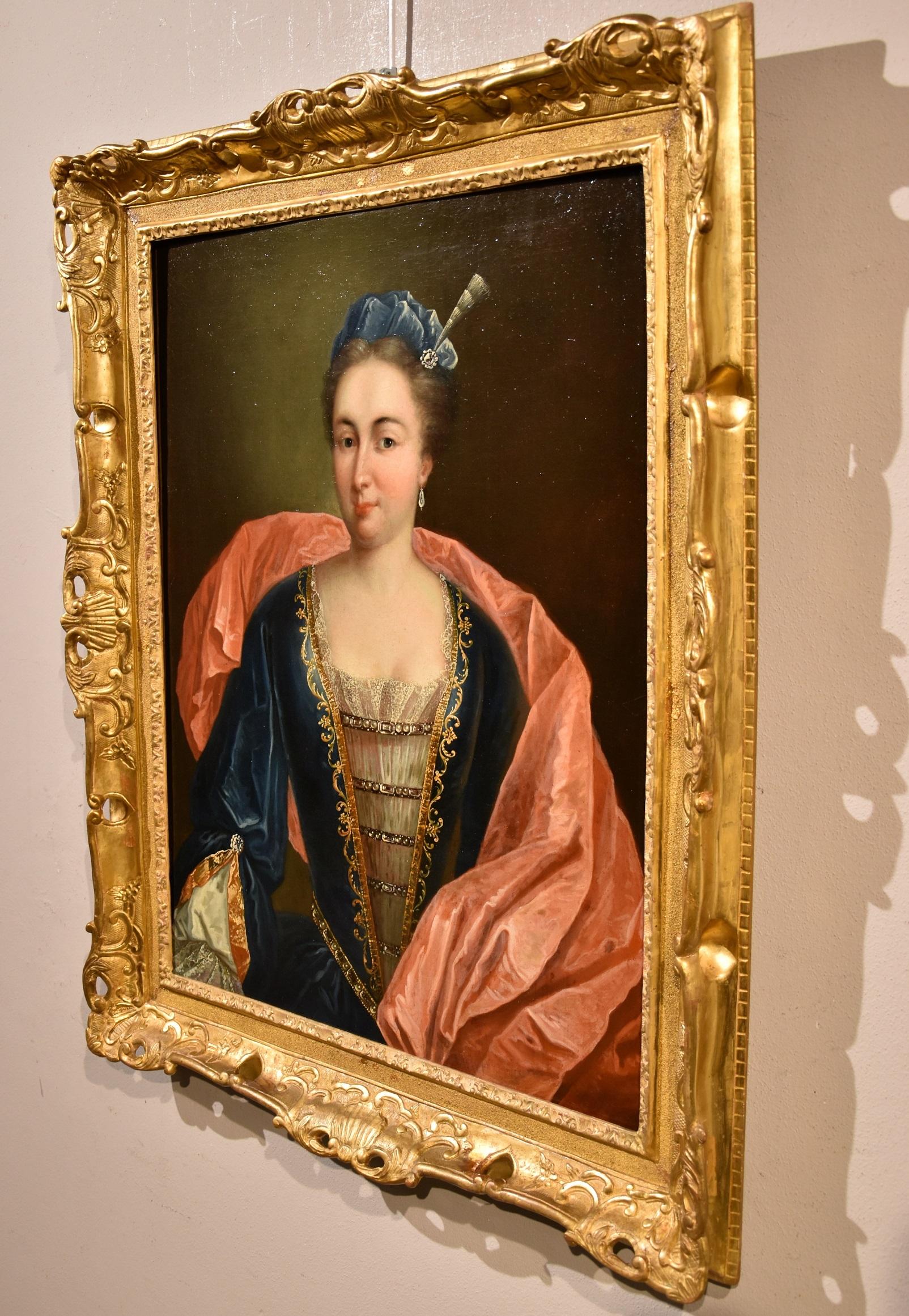 Portrait Marianne Cogny De Troy Paint Oil on canvas 17/18th Century Old master For Sale 3