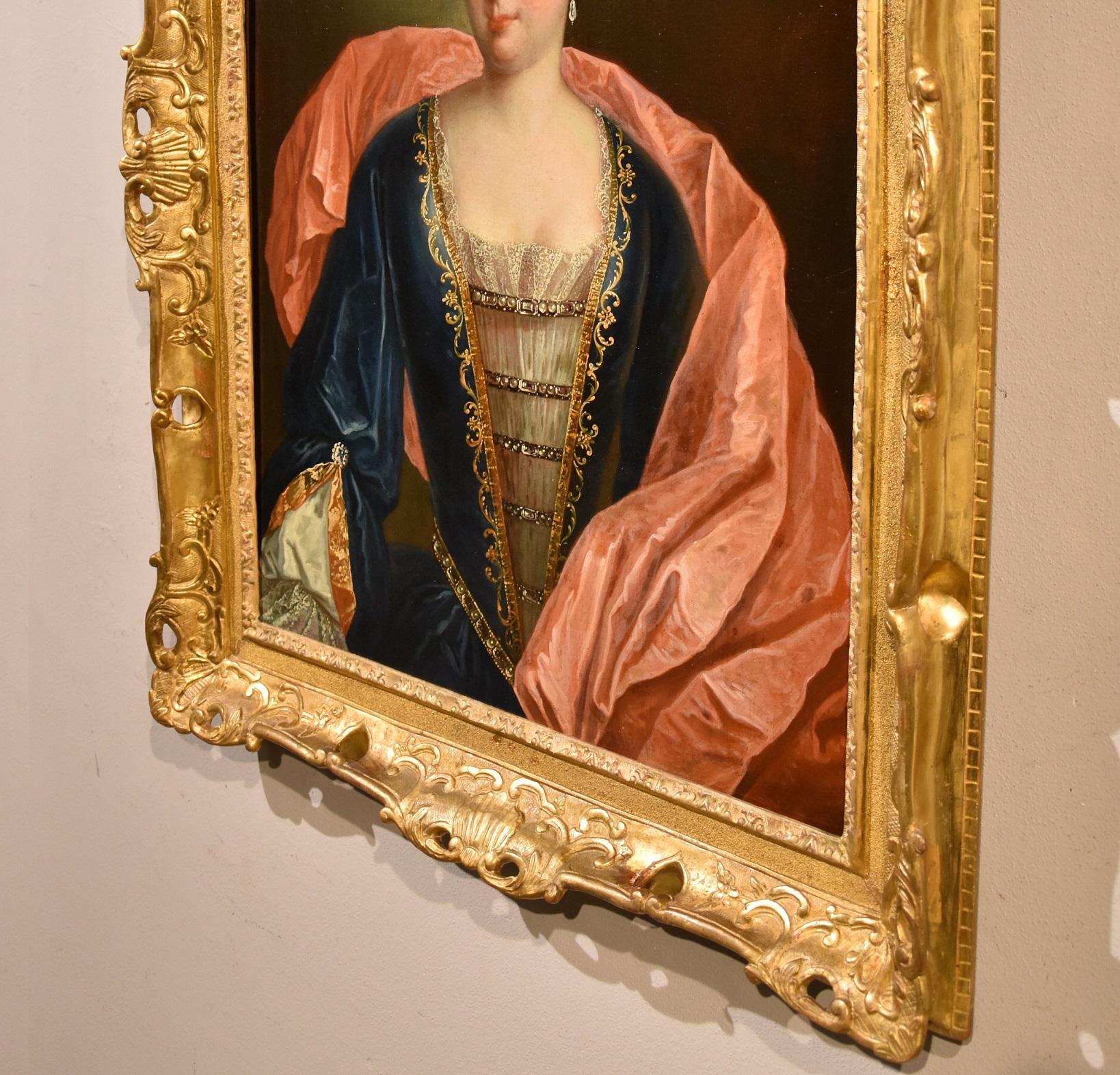 Portrait Marianne Cogny De Troy Paint Oil on canvas 17/18th Century Old master For Sale 4