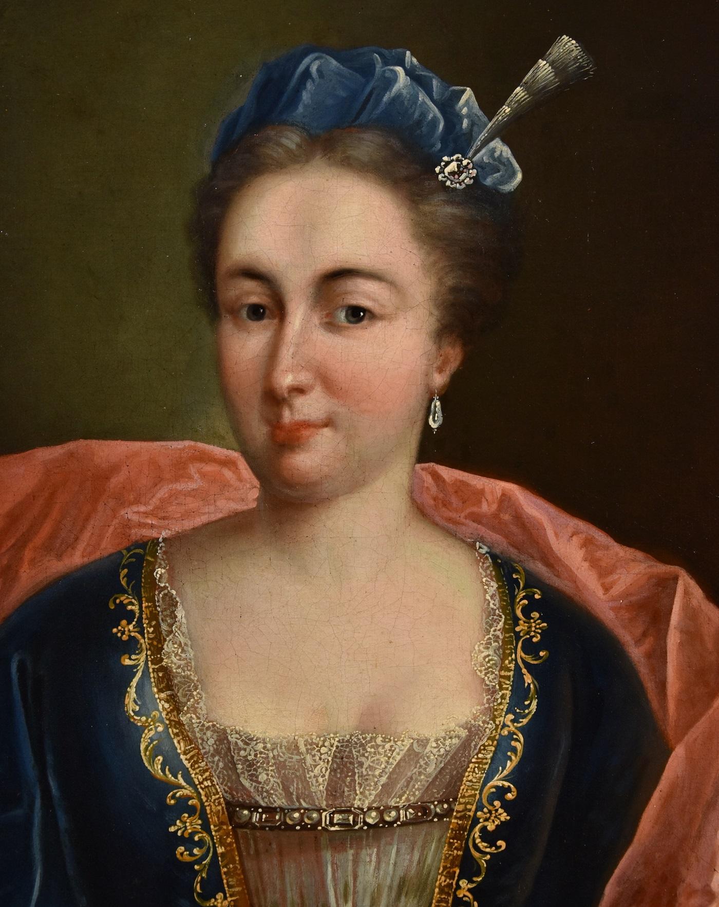 Portrait de Marianne Cogny De Troy Peinture à l'huile sur toile 17/18e siècle Maître ancien en vente 1