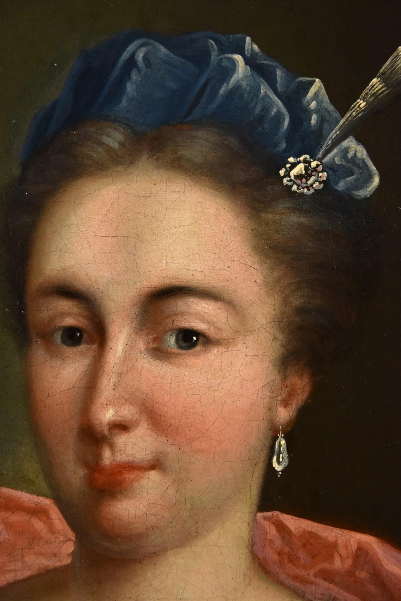 Portrait Marianne Cogny De Troy Paint Oil on canvas 17/18th Century Old master For Sale 1