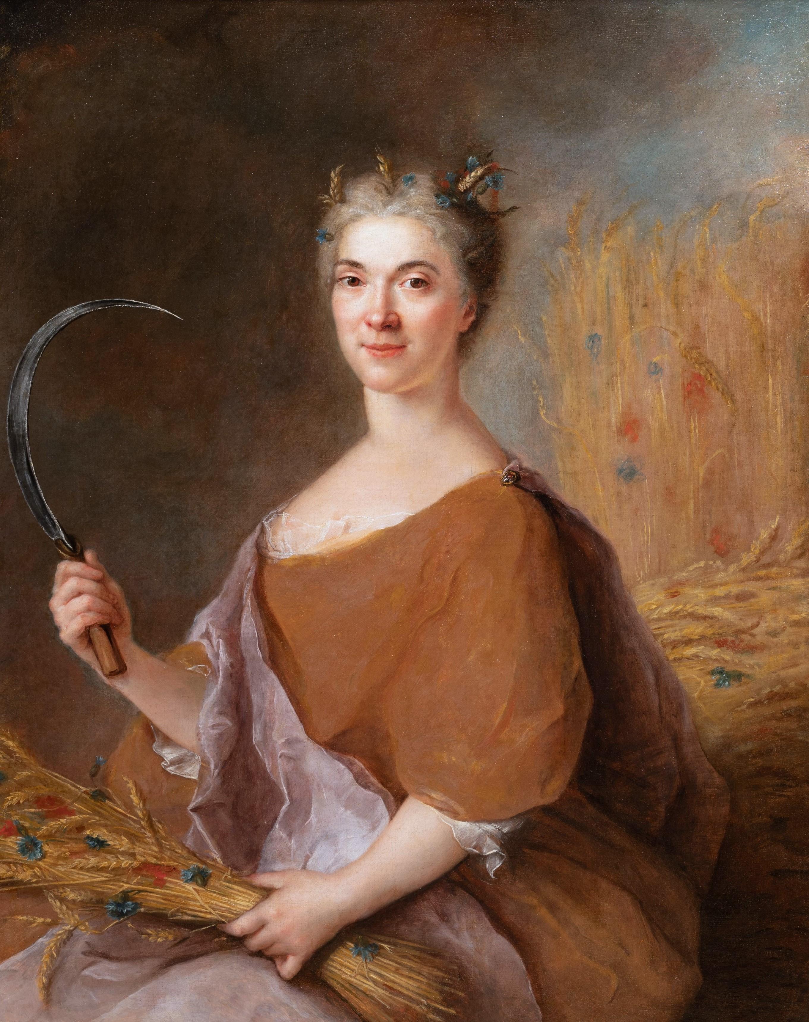 18th c. French, circa 1725, by François de Troy, portrait of a Lady as Ceres - Painting by François de Troy (Toulouse 1645 - Paris 1730)