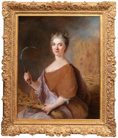 18th c. French, circa 1725, by François de Troy, portrait of a Lady as Ceres