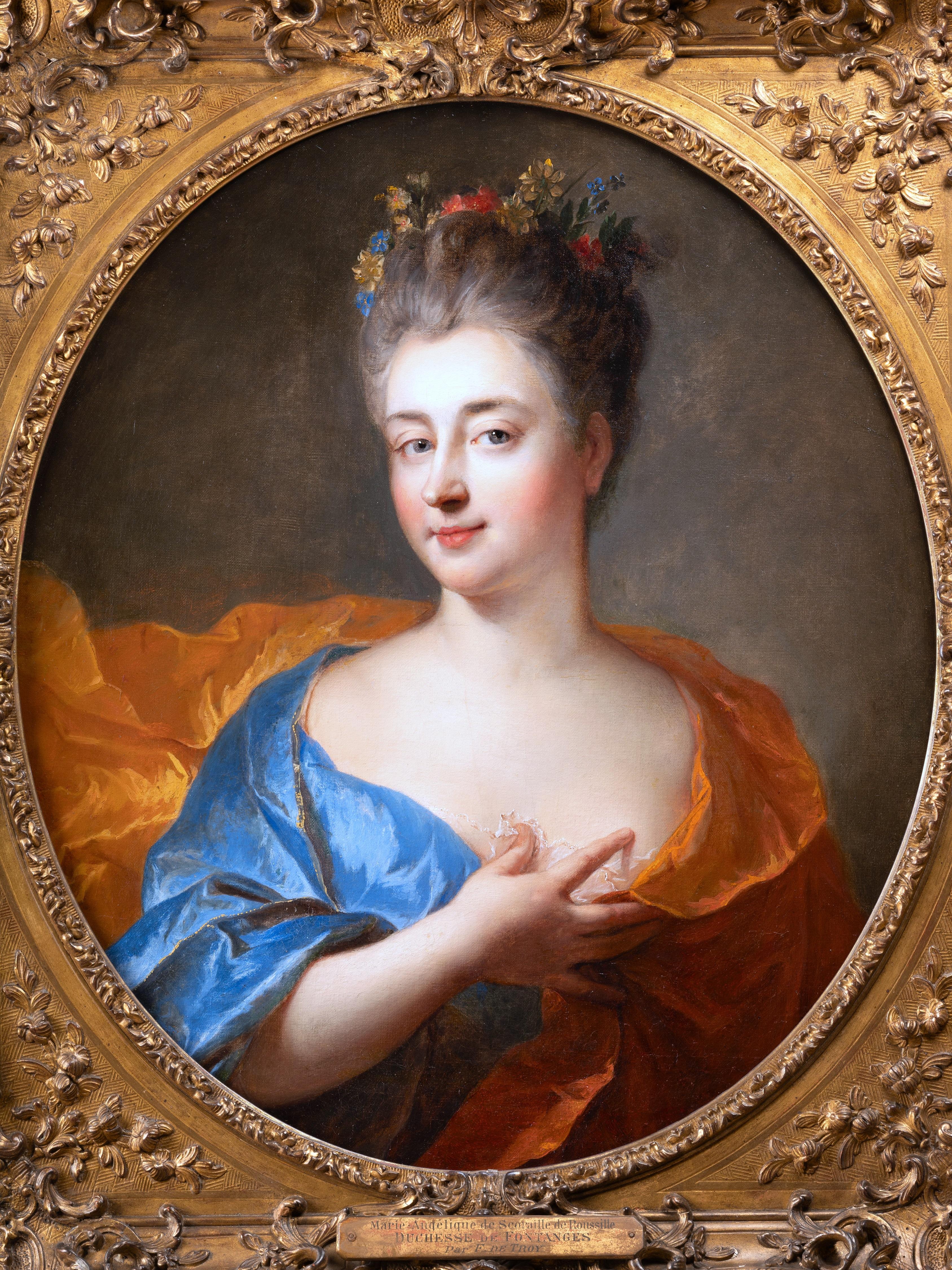 18th century French - Portrait of Duchesse de Fontanges by François de Troy - Painting by François de Troy (Toulouse 1645 - Paris 1730)
