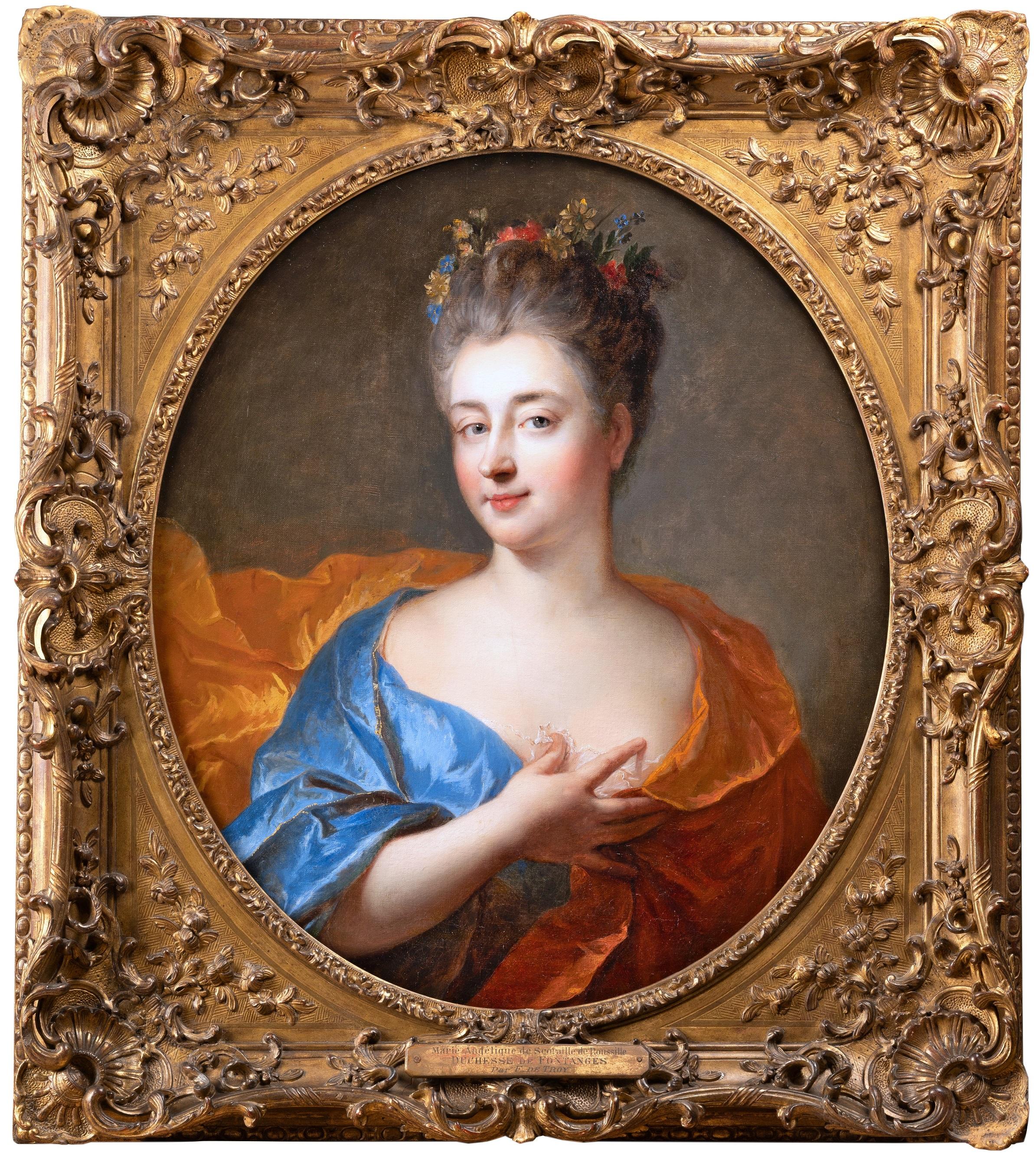 François de Troy (Toulouse 1645 - Paris 1730) Portrait Painting - 18th century French - Portrait of Duchesse de Fontanges by François de Troy