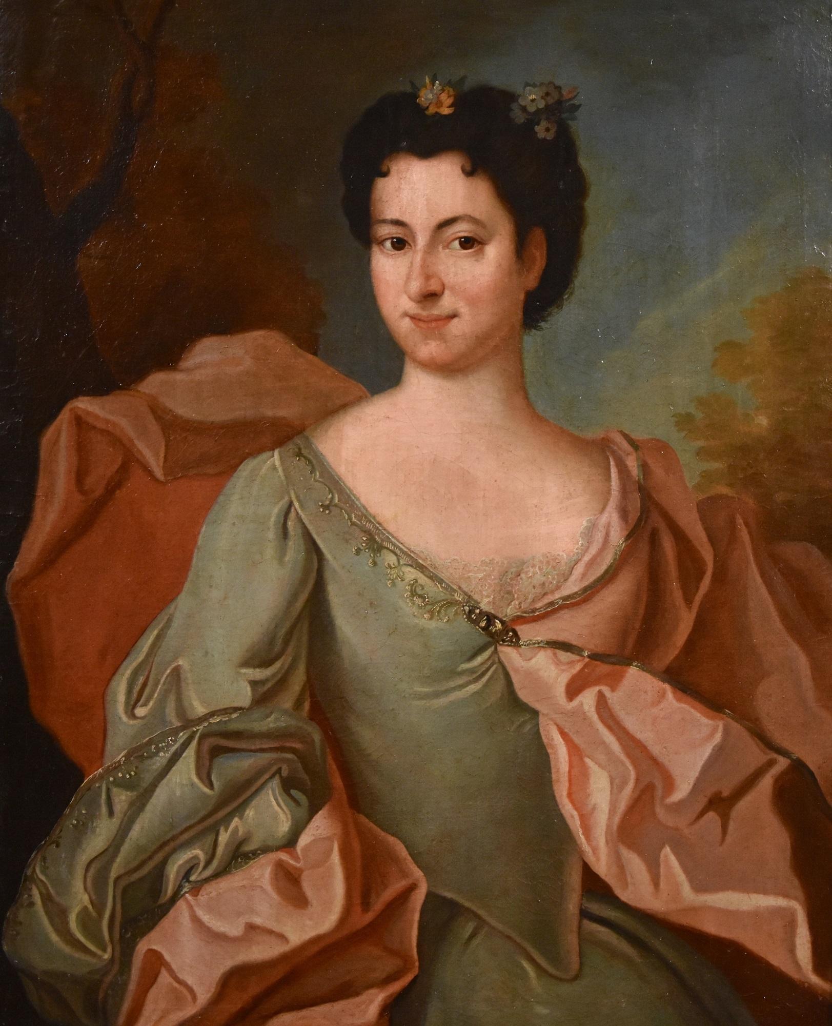 Portrait Lady De Troy Paint Oil on canvas Old master 18th Century French Madame - Painting by François de Troy (Toulouse 1645 - Paris 1730)