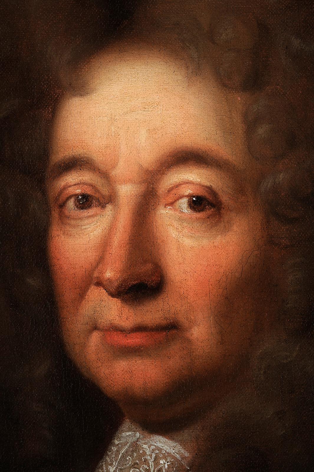 François de TROY
(Toulouse, 1645 - Paris, 1730)
Portrait de Paul Etienne Brunet d'Evry (1653-1717)
Huile sur toile
H. 133 cm ; L. 98 cm (Cadre : H. 155 cm ; L. 120 cm)

Provenance : Resté dans la famille et la maison du modèle jusqu'à la toute fin