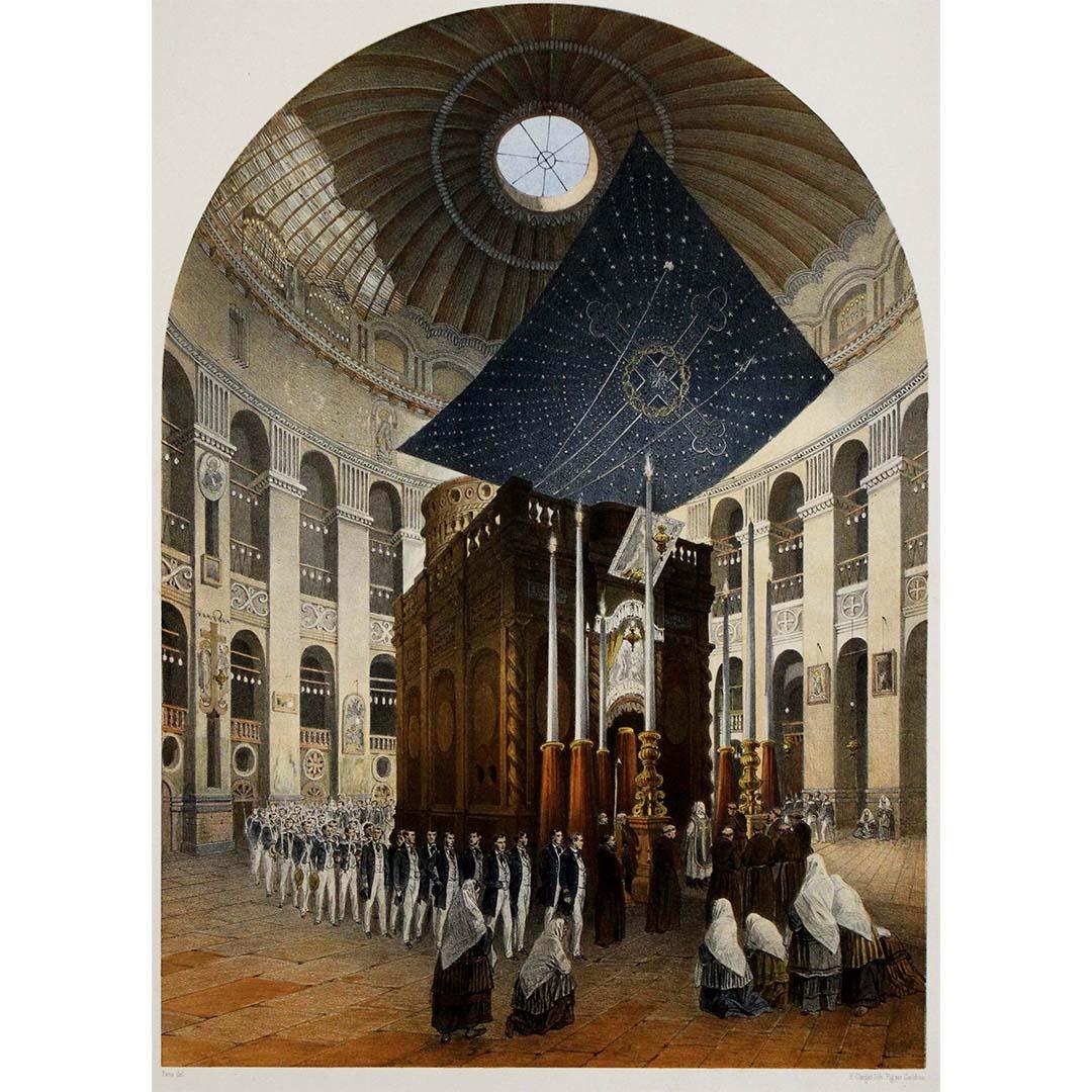 1862 Original lithography -  Souvenirs de Jérusalem - Chapelle du Saint Sépulcre For Sale 1