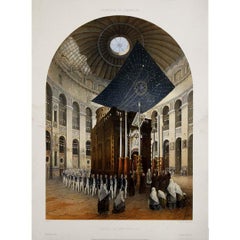 Antique 1862 Original lithography -  Souvenirs de Jérusalem - Chapelle du Saint Sépulcre