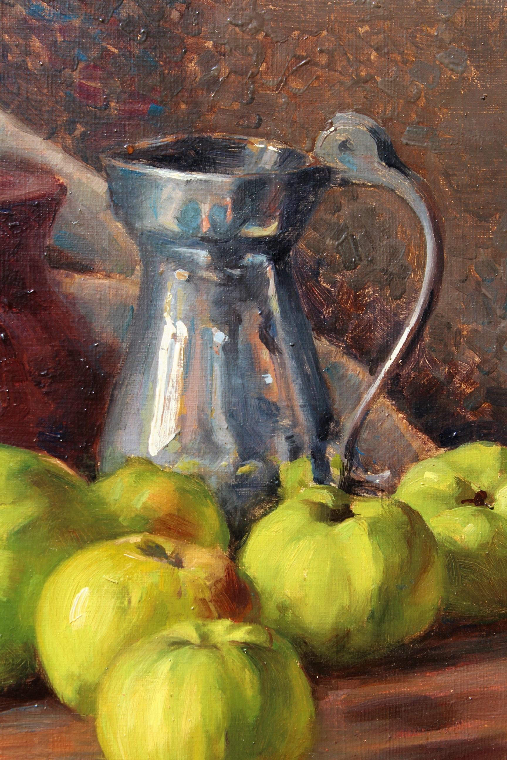 Still life with green apples For Sale 3