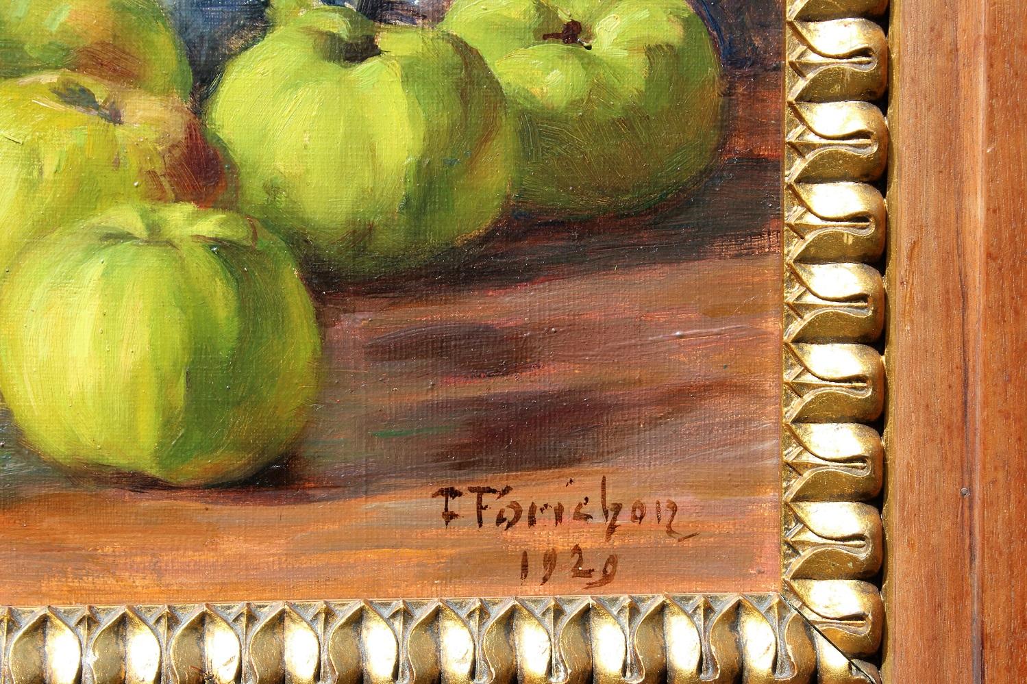 Still life with green apples For Sale 4