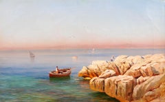Seascape with a boat near Marseille France impressionist Provence