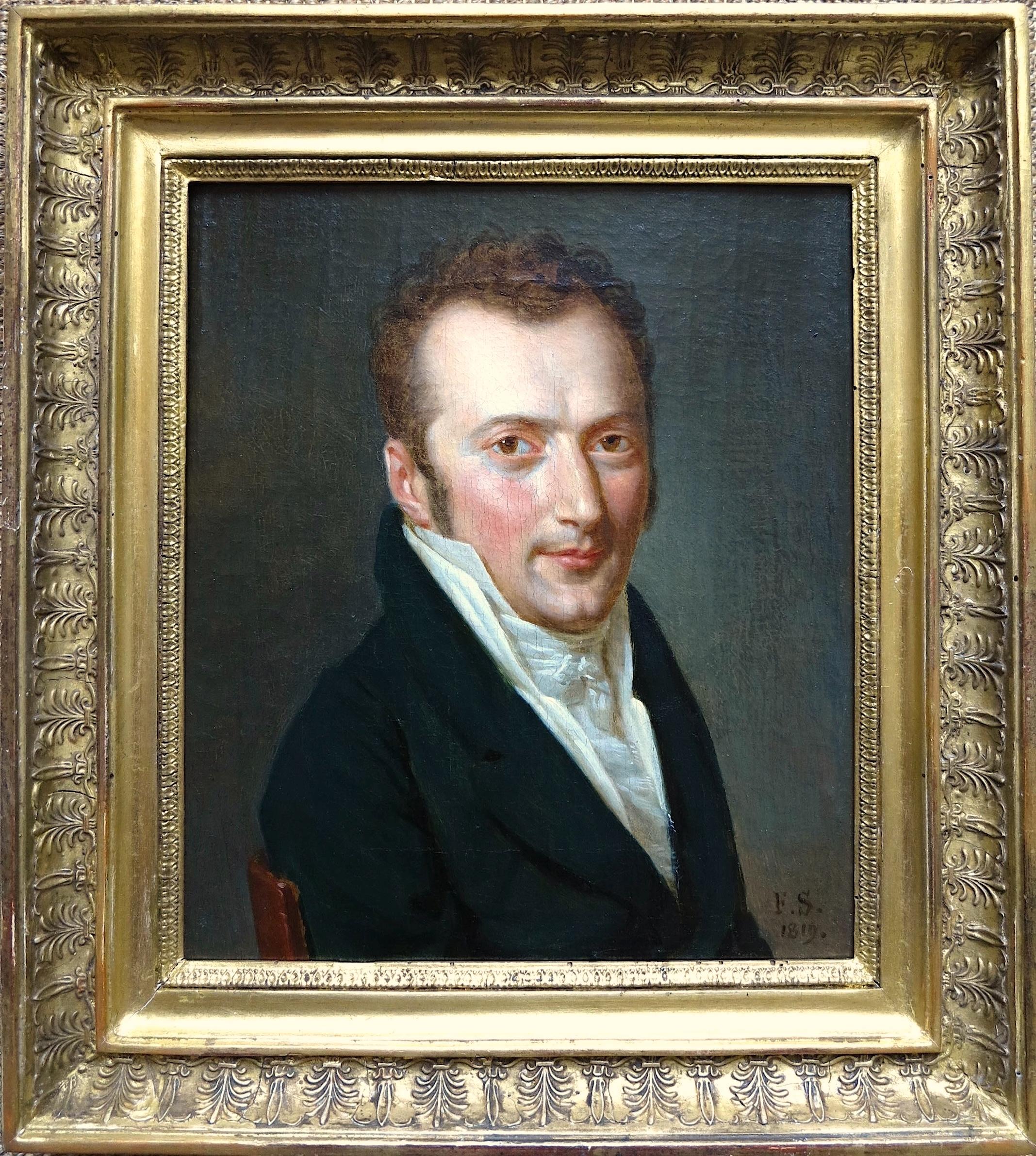 Figurative Painting di François Jean SABLET - Ritratto di Jean Claude Pellegrini (1787-1854)