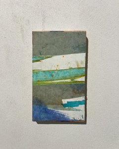 Ink and pigment on paper and recycled wood board, sensitive paint