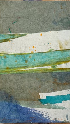 Ink and pigment on paper and recycled wood board, sensitive paint