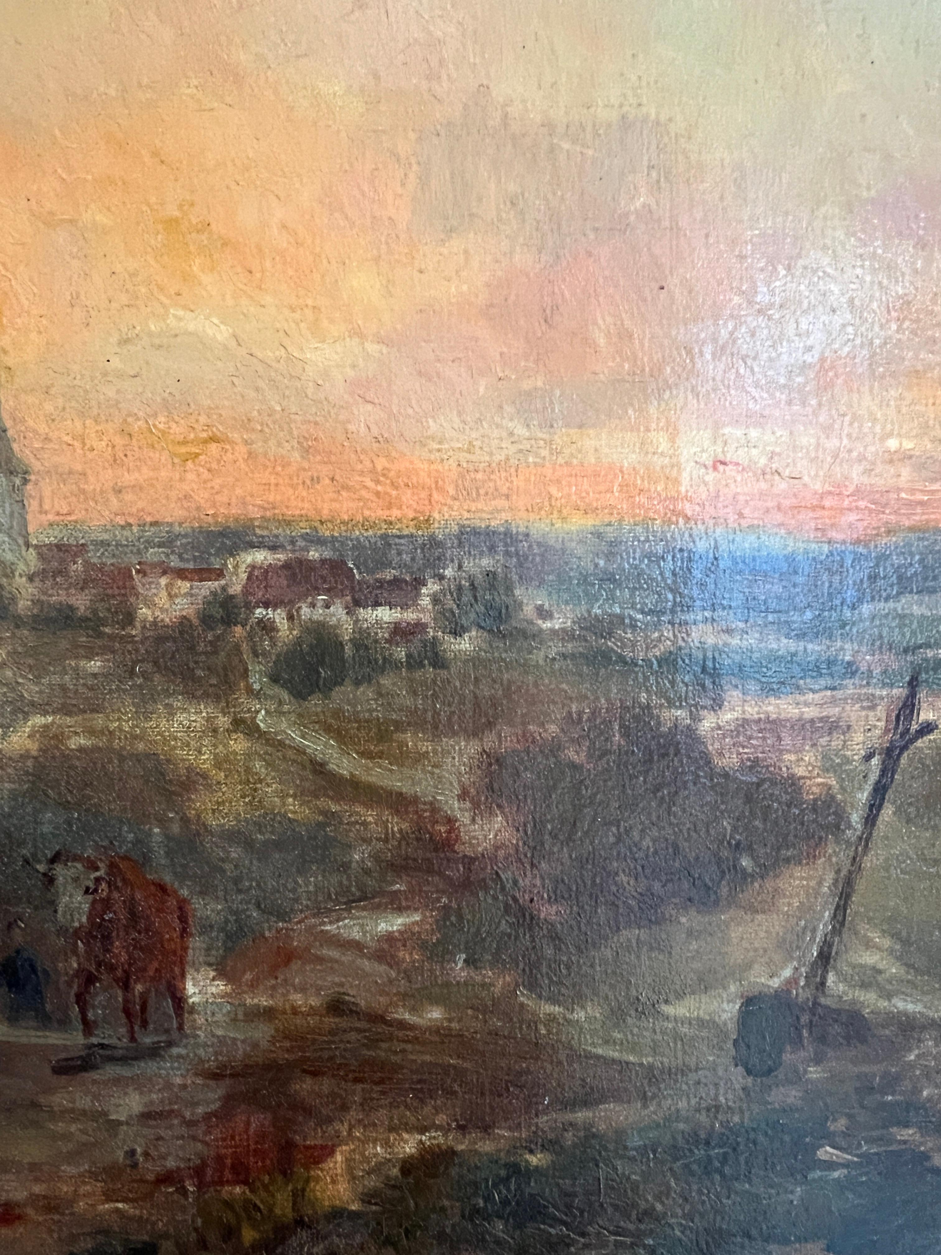 Scena pastorale al tramonto in vendita 1