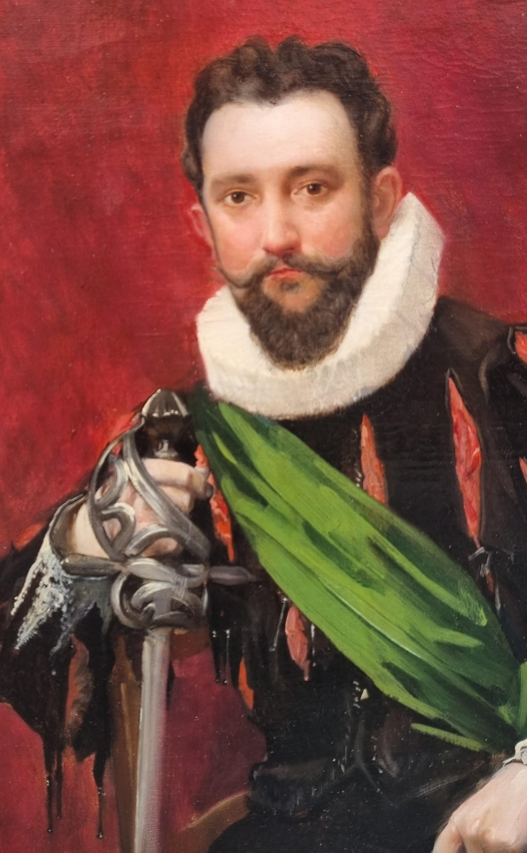 Quadro realista Ritratto attore francese Comedie Française LARD XIX - Portrait Painting Marrone di François Maurice LARD