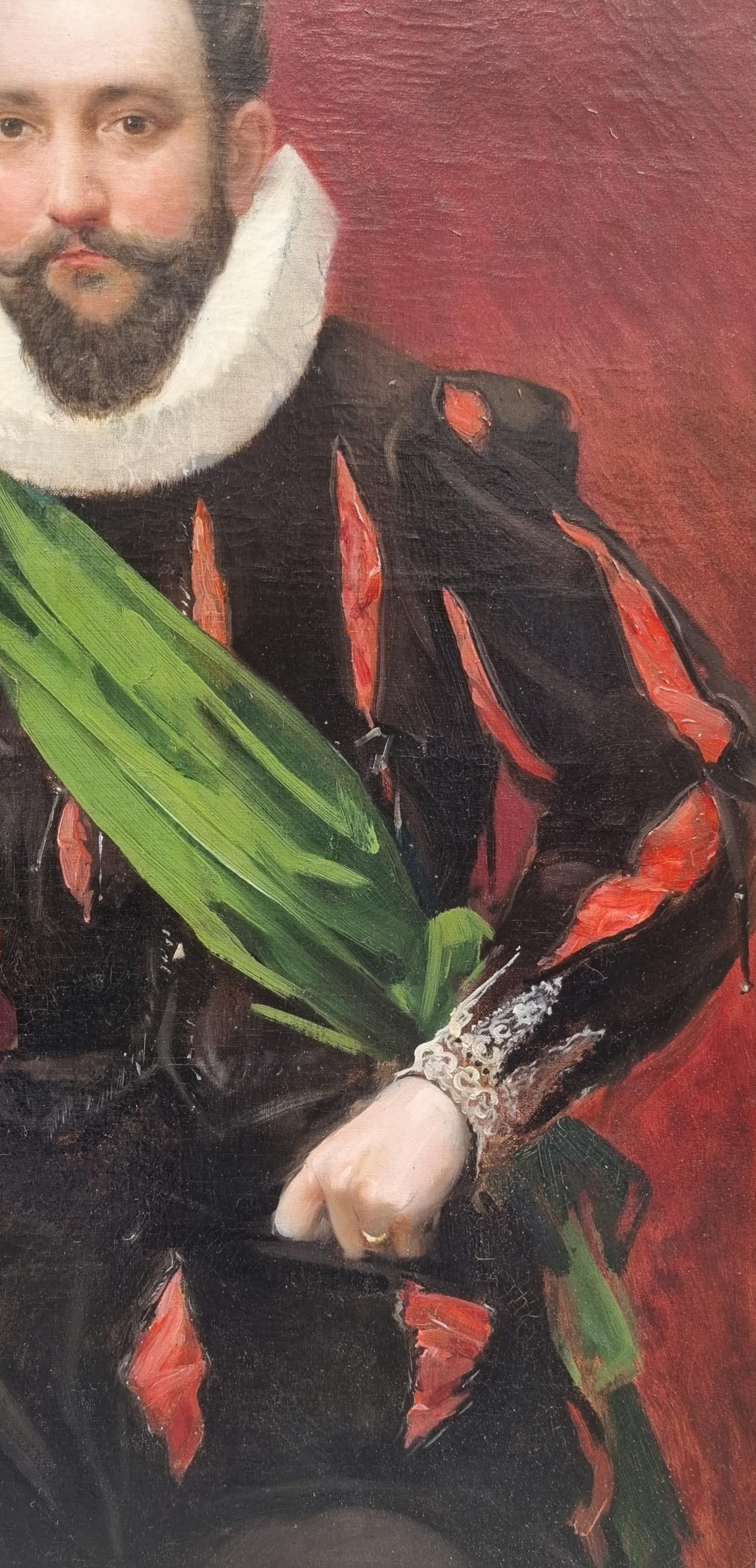 Quadro realista Ritratto attore francese Comedie Française LARD XIX in vendita 1