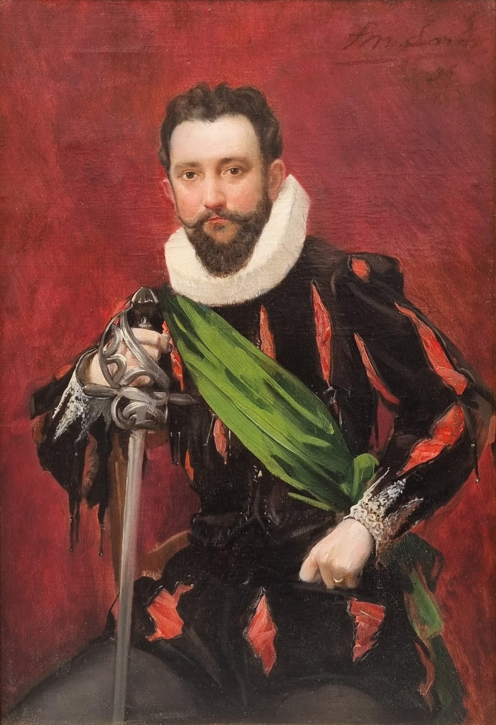 Pintura realista Retrato actor francés Comedie Française LARD XIX