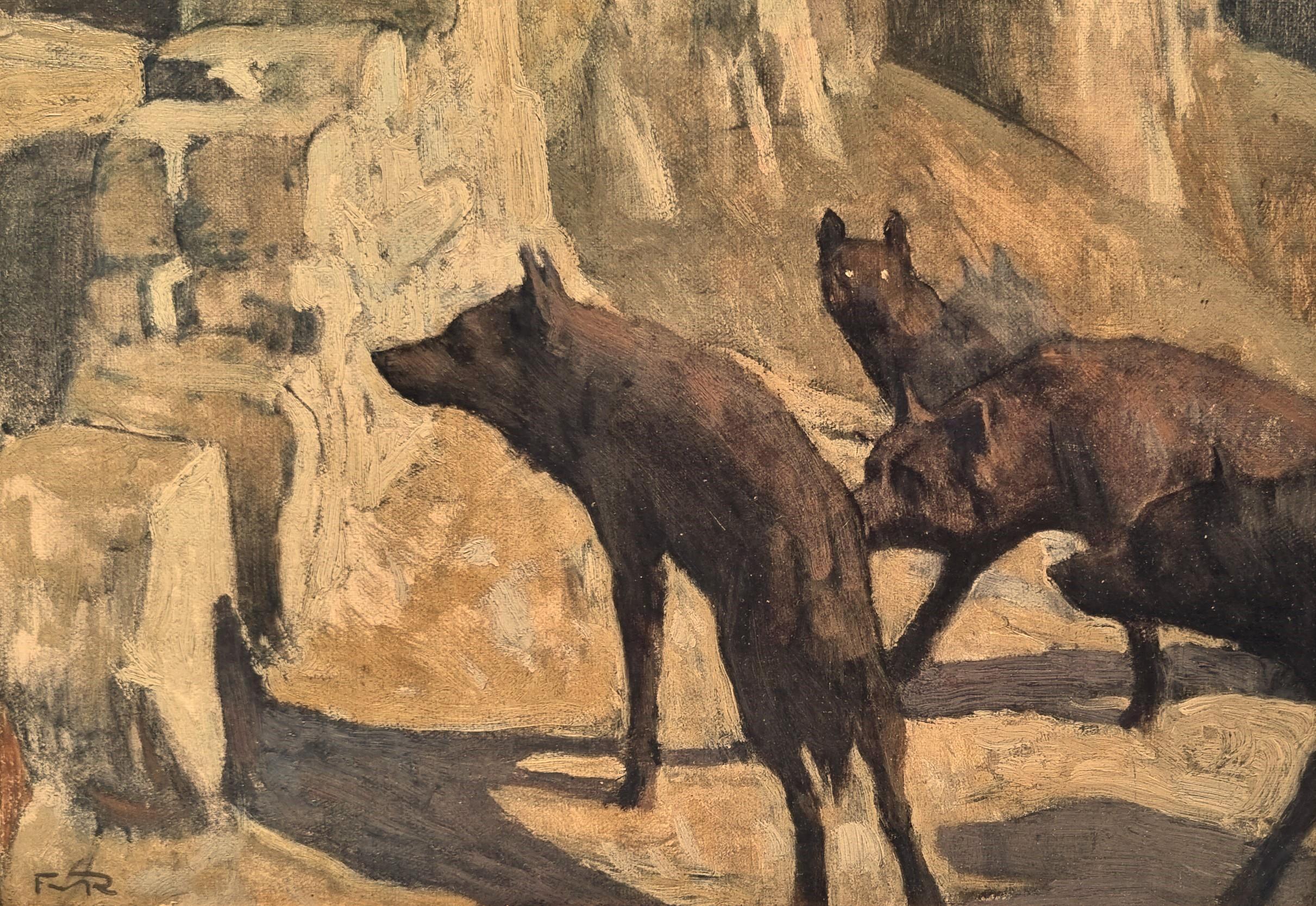 François Maurice ROGANEAU
Bordeaux, 1883 - Aix-en-Provence, 1973
Oil on canvas on cardboard
44 x 32 cm (55 x 44 cm with frame)
Signed lower left “FMR”

Mount Lycabettus opposite to the Acropolis in Athens was reputed to have been populated by wolves